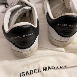 Isabel Marant White Sneakers with Black Heel Tabs